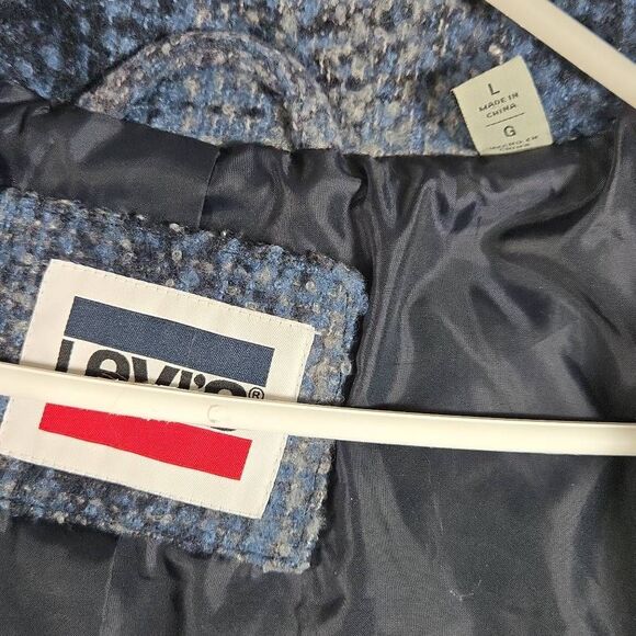 Levis Jacket Cinch Coat Puffer Heavyweight WOOL Blend Medium Womens Plaid - Picture 7 of 13